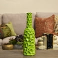 thumbnail image 3 of Urban Trends Ceramic Round Bottle Vase with Wrinkled Sides and MD Gloss Finish, Green, 3 of 3