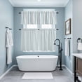 thumbnail image 3 of Blue Striped Kitchen Curtains Sets for Windows 24 Inch Length, Blue White Stripes Farmhouse Rod Pocket Window Treatments Tier Curtains and Valances Set for Bedroom/Bathroom, 3 of 8