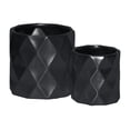 thumbnail image 3 of Urban Trends Ceramic Cylindrical Pot with Wide Mouth and Embossed Diamond Design Body Set of Two Matte Finish White, 3 of 7