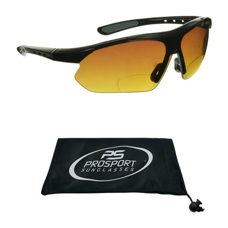 proSPORT Bifocal Sunglasses for Mens & Womens. HD Vision with Semi Rimless Wraparound Frame for Cycling, Running, Fishing, Golf and Driving.