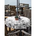 thumbnail image 2 of Outdoor Tablecloths with Umbrella Hole & Zipper, Grey Eucalyptus Leaves Round Tablecloth 54 Inch, Watercolor Spring Summer Botanical Waterproof Table Cloth, Patio/Pool/Picnic Table Covers, 2 of 8