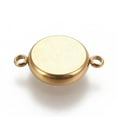 thumbnail image 2 of Ion Plating(IP) 304 Stainless Steel Links Connectors Settings Plain Edge Bezel Cups Flat Round Golden Tray: 10mm 18x12.5x3mm Hole: 1.8mm 304 Stainless Steel, 2 of 2