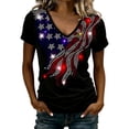 thumbnail image 3 of 2026 250th Anniversary of USA: Vintage Commemorative Women's Long Sleeve Shirt 4th of July Collection, CrewNeck Short Sleeve Shirt Celebration Patriotic Flag Print 1776-2026 Tshirt Black L, 3 of 8