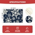 thumbnail image 6 of Smile Navy Blue Snowflakes Winter Placemats Set of 4, 12x18 Inch Christmas Table Mats, 6 of 6