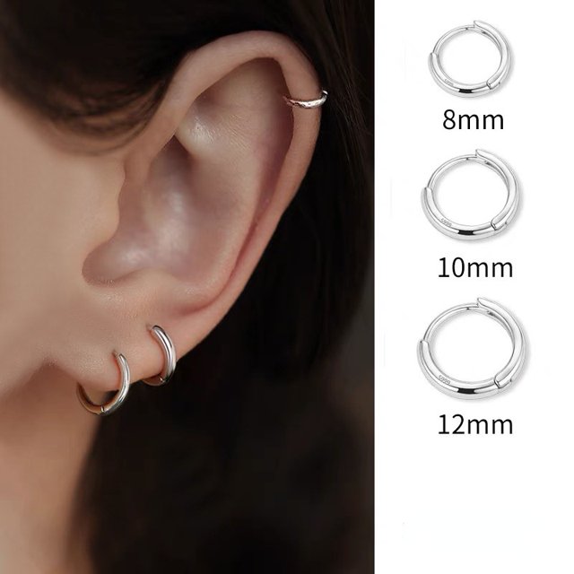 Pendientes Simples De Acero De Titanio Para Mujeres Mini Earclip De Orejas De Hueso Regalo