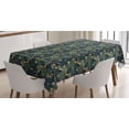thumbnail image 1 of Palm Tablecloth, Watercolor Effect Drawing of Summer Themed Foliage Hibiscus Flowers and Exotic Leaves, Rectangle Satin Table Cover for Dining Room and Kitchen, 52" X 70", Multicolor, by Ambesonne, 1 of 2