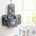 thumbnail image 4 of WANDF Hanging Toiletry Bag for Women,Shave Bag for Men, Multi-Compartment Cosmetic Bag with Hook, Portable Dopp Kit Organizer, Makeup Bag for Travel,Business Trip,Bathroom(Grey), 4 of 7
