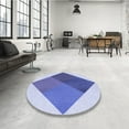 thumbnail image 4 of Ahgly Company Machine Washable Indoor Square Transitional Royal Blue Area Rugs, 5' Square, 4 of 7