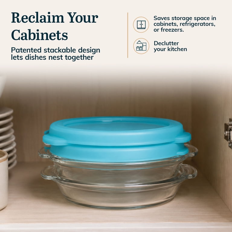 Glass Pie Dishes with Lids, Set of 2, 9-Inch Round photo 6