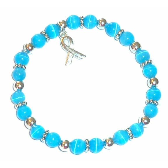 Colon Cancer Bracelet - Blue Awareness Stretch Bracelet - Fits Adults - Packaged