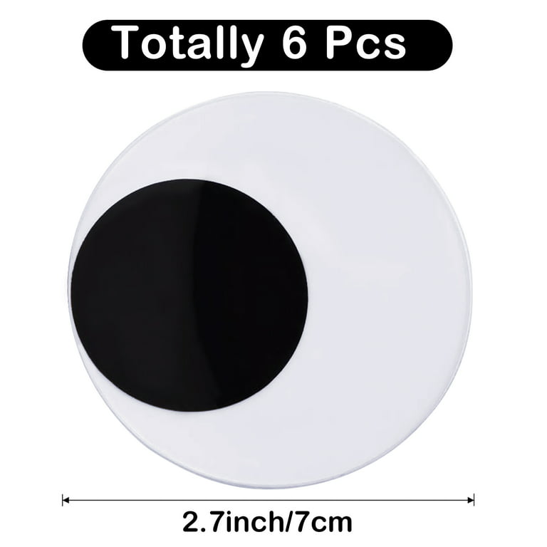 6 Inches Giant Wiggle Eyes with Self Adhesive, Giant Googly Eyes for DIY Crafts Party Decoration (2 Pcs)