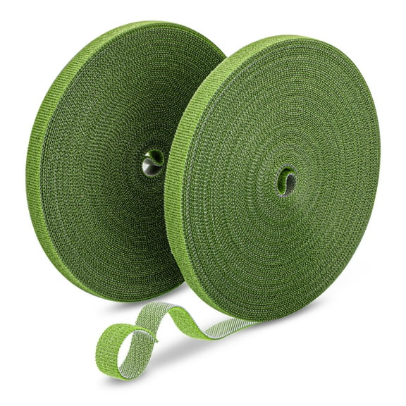 EEEkit 2pcs Plant Ties, Reusable Garden Plant Supports for Growing, 49' x 0.4", Green