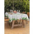 thumbnail image 3 of Outdoor Tablecloth with Umbrella Hole for Patio/Picnic/Party/Camping, Spring Botanical Waterproof Table Cloth Rectangle Table Cover Washable, Garden Birds Floral Leaves Gray Woodn (60"x 84"), 3 of 8