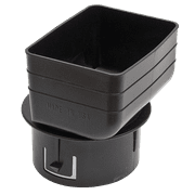 3x4x4 Universal Downspout to Drain Pipe Adapter, Black