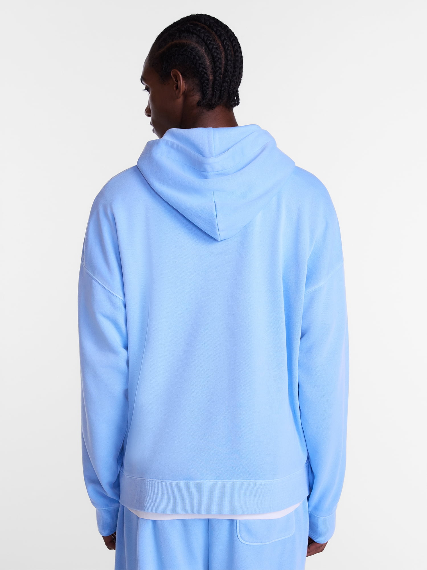 No Boundaries Boxy Fit Oversized Fleece Hoodie with Long Sleeves, Men's XS-4XLT