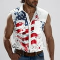 thumbnail image 2 of BiZtdJrK Hawaiian Shirts for Men Summer Sleeveless Button Down Lapel Vest American Flag Printed Casual Beach Aloha Shirt with Pockets White S My Orders Placed By Me, 2 of 6