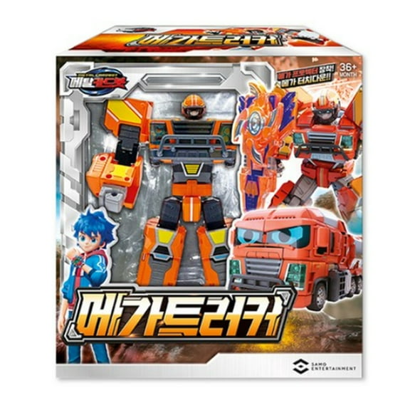 Metal Cardbot S Mega Trucker – Transforming Robot Dump Truck Toy with Card and Mega Protector