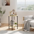 thumbnail image 2 of Skandiquip 17.7 Inch Diameter Compact Round 2-Tier Accent Side Table Industrial End Table with Storage Shelf Wooden Top for Living Room Bedroom, Natural Oak, 2 of 6