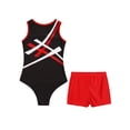 thumbnail image 4 of Sxiwei Kids Boys Gymnastics Outfits Unitard Athletic Leotard Shorts Set for Ballet Dance Practice Red 16, 4 of 5