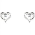 thumbnail image 2 of FB Jewels 14k White Gold 1/10 CTW Diamond Heart Stud Earrings, 2 of 2