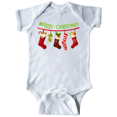 

Inktastic Christmas Stockings Gift Baby Boy or Baby Girl Bodysuit