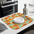 thumbnail image 2 of 2 Pcs Sunflowers Dish Drying Mat - 16 X 18 Inch Floral Absorbent Microfiber Kitchen Counter Mat – Quick-Dry Dish Rack Alternative, Dish Drying Pad for Dishes, Cups, Utensils, Pots & Pans, 2 of 3