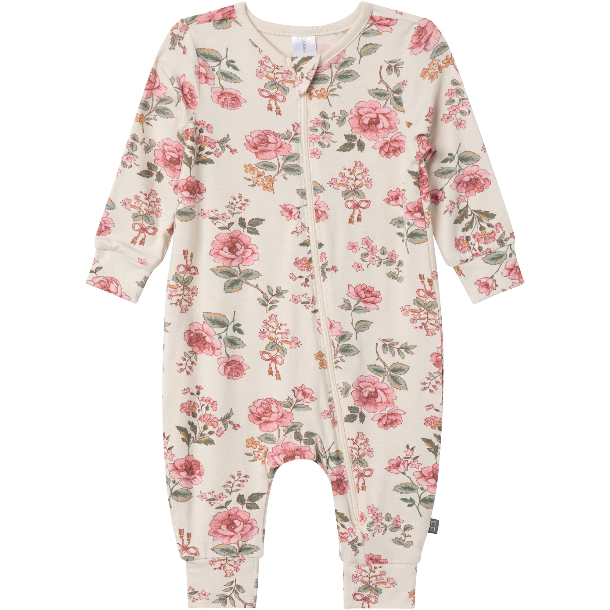 Modern Moments by Gerber Baby Neutral Super Soft Viscose Long Sleeve Coverall, Sizes Newborn - 12 Months
