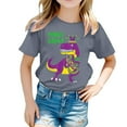 thumbnail image 1 of AJIWYH Chemises d'Uniforme Jaune pour Filles, Chemise Décontractée Imprimée à Col Rond et Manches Courtes, Chemise Décontractée, Uniforme Scolaire pour Filles de 6-7 Ans, Gris, 1 of 4