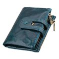 thumbnail image 4 of Cartera con bloqueo RFID Yuyangstore de gran capacidad Portatarjetas de crédito con cremallera a presión azul, 4 of 8