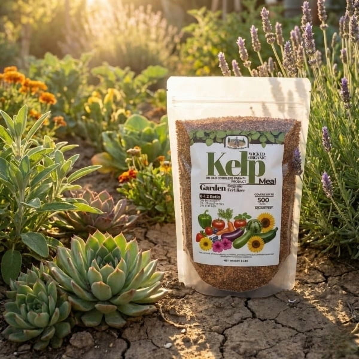 Old Cobblers Farm™ Wicked Organics Kelp Meal – Ocean-Based Soil Conditioner for Root Growth, Plant Resilience & Soil Health (5 lbs | 10 lbs | 15 lbs | 20 lbs)(5lbs)