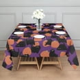 thumbnail image 3 of Purple Halloween Black Cats and Pumpkins Square Tablecloth,Waterproof Square Table Cover,Wipeable Spillproof Washable Table Cover for Home Kitchen Party Decor 52"x52"(132x132cm), 3 of 6