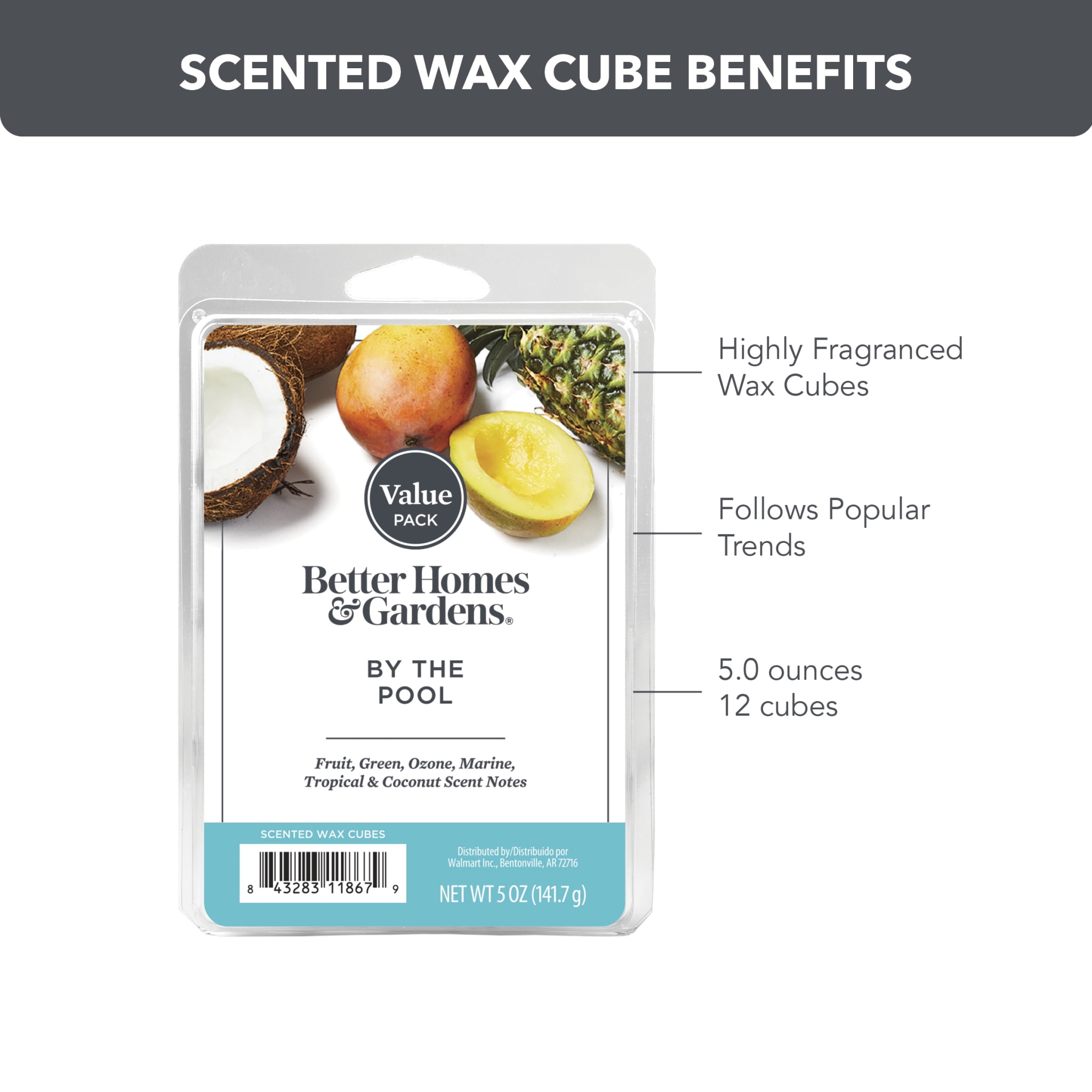 By The Pool Scented Wax Melts, Better Homes & Gardens, 5 oz (Value Size)