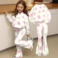 thumbnail image 3 of Grblisyd Girls 2 Piece Fall Outfits Cute Cartoon Print Crew Neck Long Sleeve Shirts & Flared Pants Clothing Set Size 10-12, 3 of 3