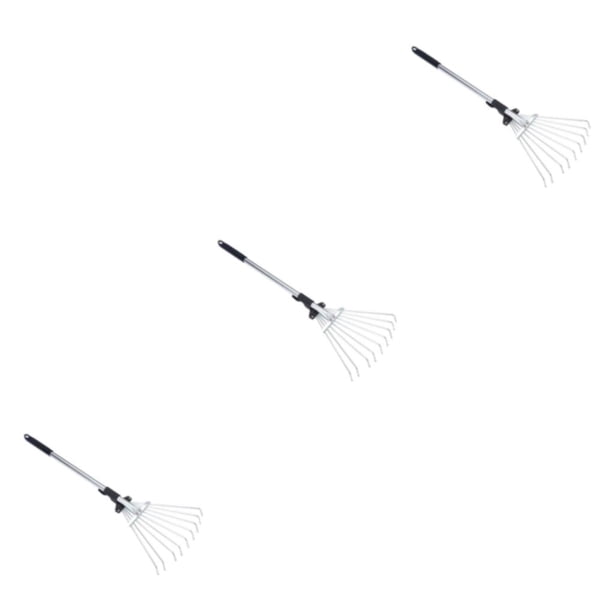 Riwesomey Garden Leaf Rake Telescoping Handle for Gardening Lawns Flower Beds Type1 NO1