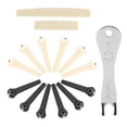 thumbnail image 1 of Guitar Bridge Pin Set With Saddle, Easy To Change Exquisite Workmanship Lightweight And Portable Bridge Pin Kit With Puller  For Most Acoustic Guitars, 1 of 8