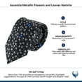 thumbnail image 4 of Ascentix Metallic Flowers and Leaves Necktie, 4 of 4