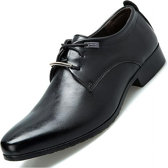 Men's Retro Dress Shoes Formal Business Leather Oxfords Dressy Suit Tuxedo Metal Shoelaces Weeding Prom Derby Shoes