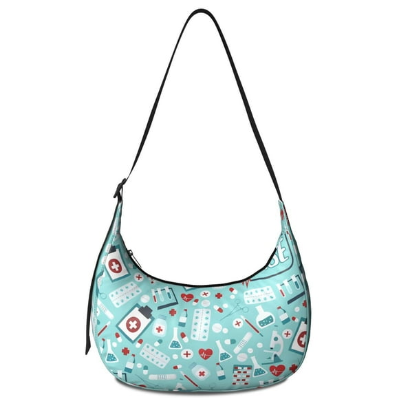Sac Bandoulière d'Infirmière Amusant en Nylon Léger à Sangle Ajustable Soins Infirmiers Sauver des Vies Chaque Jour Mignon Esthétique d'Infirmière Vie d'Infirmière Petit Sac à Main pour Femmes Voyage