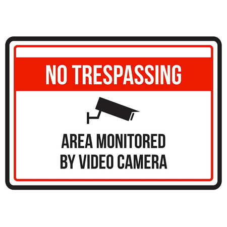 No Trespassing Area Monitored By Video Camera Business Commercial Warning Small Sign - 7.5 x (Best Small Home Business)