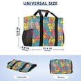 thumbnail image 3 of Colorful Cute Bears Reusable Grocery Bags with Handle Side Pocket Waterproof Shopping Portable Tote, 3 of 8