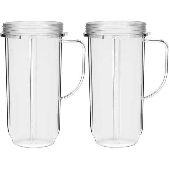 UTAH-22oz Mug Cups for Magic Bullet Blender Mixer Juicer 250W MB 1001 MBR-1701 MBR-1101 MB50200C, Replacement Parts for Magic Bullet Blender Cups, BPA-Free & Dishwasher Safe (2 Pack)