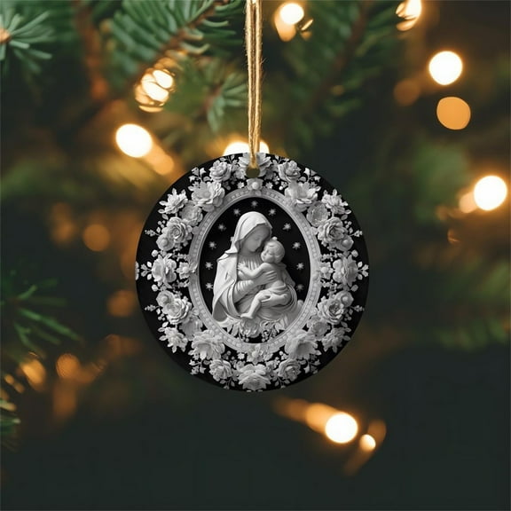 Mother Mary and Jesus Ornament, Nativity Christmas Ornaments, 2025 Ornament Gifts for Christian, Nativity Ornaments for Christmas Tree