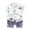 White, variant on Toddler Boys Summer Outfits Cartoon Print Short Sleeve Shirt Shorts Set, Sizes 2-3T