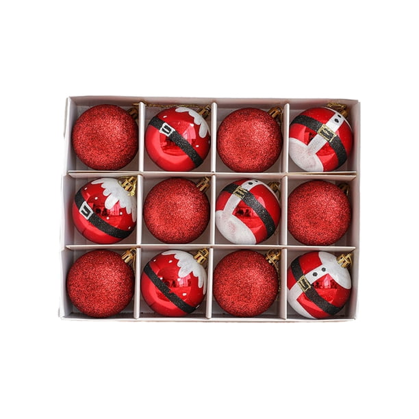 Adornos navideños, regalos navideños, 12 bolas navideñas para árbol, 2,36 pulgadas, adornos de bombillas navideñas, faldas para árbol, decoración navideña para el hogar, bolas rojas.