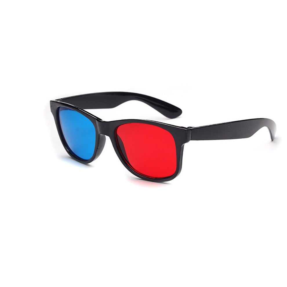 Aicosineg 3D Movie Game Glasses Red Blue Glasses Black Frame 3D Viewing Glasses 3 Dimensional Anaglyph Glasses for 3D Movies Games Photo Projector Film Light Simple Design 3 Pcs
