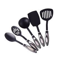 Milisten Cooking Utensils Set Black Non-Stick Nylon Heat-Resistant for Kitchen Use 5Pcs