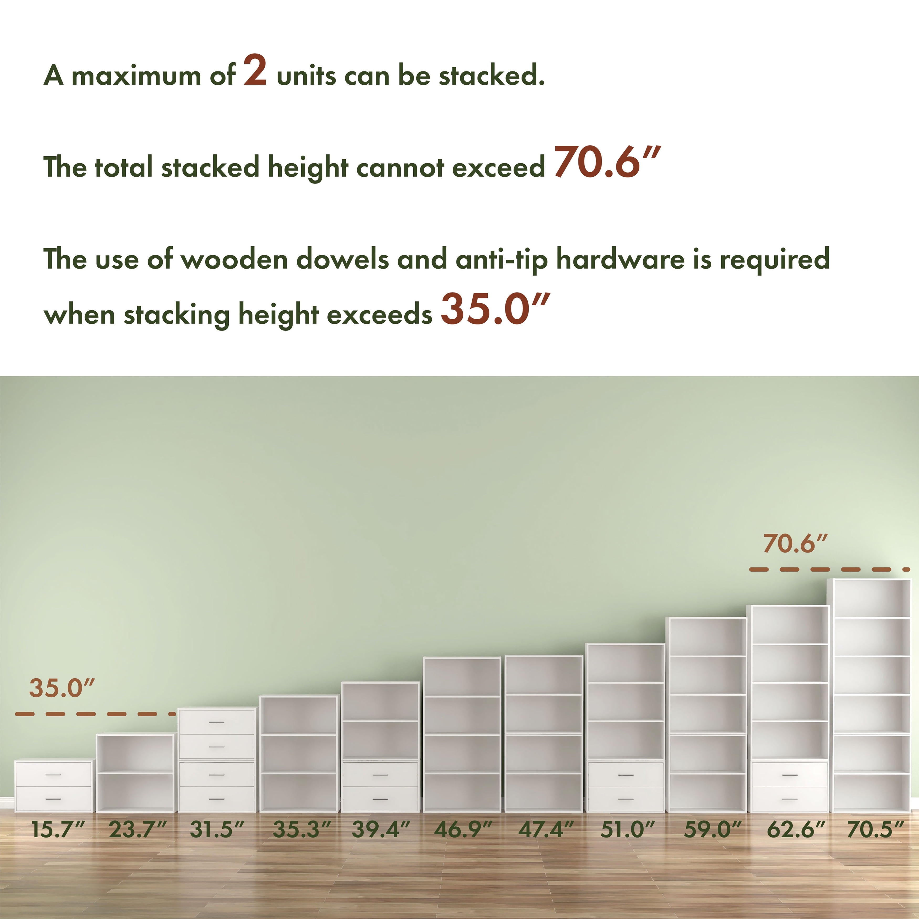 Furniture of America Brooks Stackable 4-Tier Wood White Bookcase