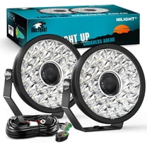 Nilight 9 Inch LED Offroad Driving Lights with DRL 2PCS 160W Round Hyper Spot Beam Offroad Light w/ 12 AWG DT Connector Wiring Harness Kit for Jeep Truck ATV UTV SUV