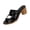 Black, variant on Party Casual Shoes, Women Dressy Summer Sandals, Croc Print Footwear, Party Casual Shoes, Women's Crocodile Embossed Cross Strap Heeled Mules, Open Toe Block Heel Slides, Silver 5.5