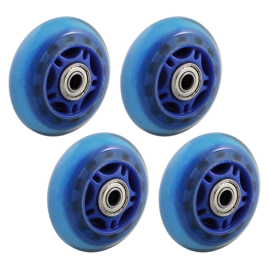 Plastic Inline Bearing Single Skateboard Skating Shoes Wheel Blue 7cm